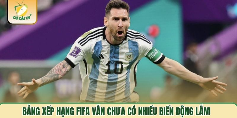 Bảng xếp hạng FIFA vẫn chưa có nhiều biến động lắm