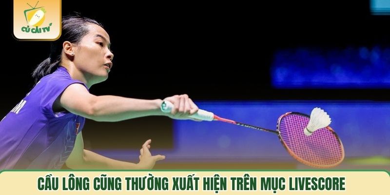 Cầu lông cũng thường xuất hiện trên mục livescore
